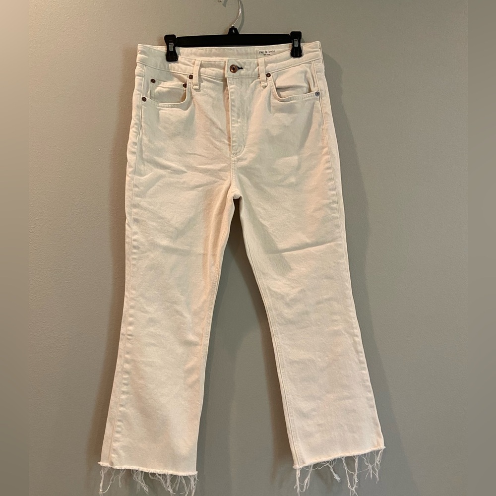 Rag and Bone crop flare bone color Sz 32